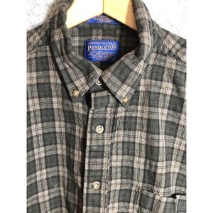 Pendleton Shirt Mens Large Brown Check Sir Pendleton 100% Virgin Wool Classic